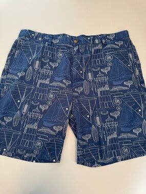 Vineyard Vines Blue Nautical Sailboat Print Shorts Size 40
